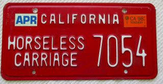 1963 (base) California Horseless Carriage License Plate W/ 