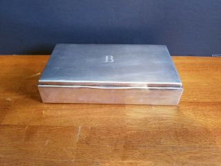Vintage Hans Jensen Denmark Silverplate Desk Cigar Jewelry Box 7 7/8 " X 4 1/4 "