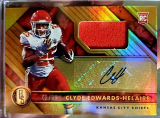 2020 Panini Gold Standard Clyde Edwards - Helaire Rc Jersey Auto /99 Chiefs