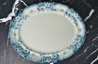 Antique Furnivals " English Rose " Porcelain Blue Ironstone Transferware Platter