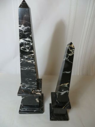 Vintage Marble Obelisks Black,  White,  Grey,  Rust