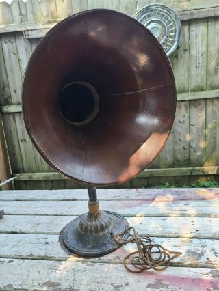 Antique Mahogany Wood Music Master Corp 14 " Reproducer Horn Speaker Pics