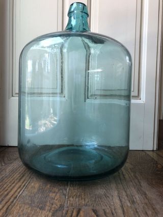 Glass Water Jug Antique 5 Gallon Carboy Jug Bottle 1860’s No Cracks Or Chips