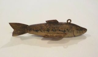 American 6.  5 " Painted Wood Weighted Spearing Decoy Ice Fishing Lure (14)