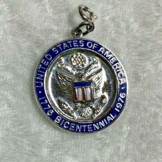 Vintage Sterling Silver United States Of America Bicentennial Charm 1776 - 1976