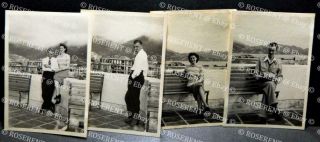 1951 Hong Kong - Raf Family Lodged At A Kai Tak Hotel - Four Photos 9 By 6cm