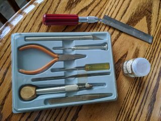 Vintage X - Acto Precision Tool Set,  With Drill Bits And Knife Blade,  Handle