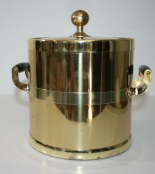 Vintage Kraftware Gold Ice Bucket Cooler Pail Art Deco