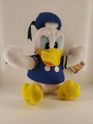 Vintage Walt Disney Applause Donald Duck Plush Hand Puppet Nwt 11 " Tall