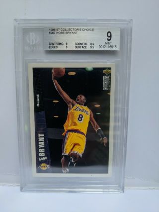 1996 Upper Deck Kobe Bryant Rookie Card 267 Bgs 9 With 9.  5 Sub Grade