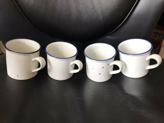 Vintage Dansk Denmark Blue Mist Set Of 4 Coffee Cups & Saucers Neils Refsgaard