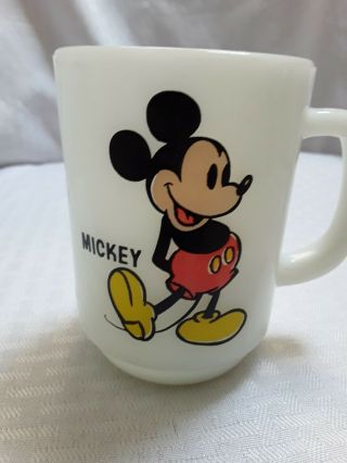 Vintage Anchor Hocking Fire King Mickey Mouse Mug Disney Pepsi Ships N Usa