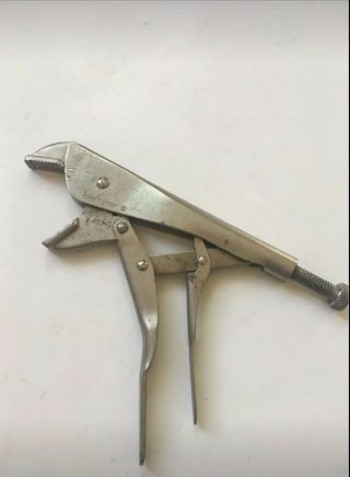 Vtg Craftsman Vise Grip Adjustable Locking Straight Jaw Pliers Pinch Off Tool