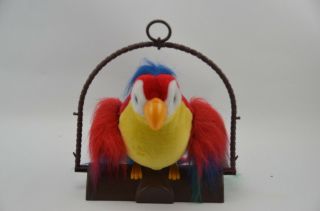 Vintage Gemmy 1991 Pete The Repeat Talking Parrot Bird With Stand -