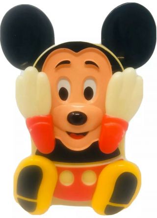 Vintage Illco Mickey Mouse Peek - A - Boo Wind Up Preschool Toy