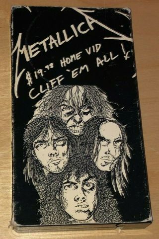Metallica $19.  98 Home Vid Cliff Em All Vhs 1987 Vintage Tape Heavy Metal Burton