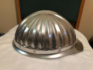 Vintage Metal Aluminum Hard Hat Safety Helmet