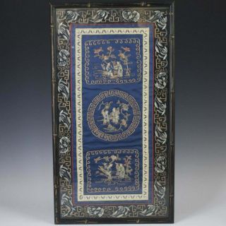 19th Century Chinese Silk Embroidered Panel