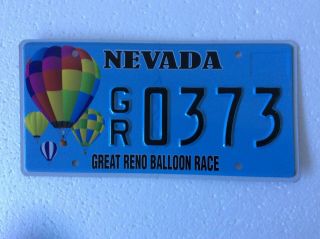 Nevada Great Reno Balloon Race License Plate Low Number 0373