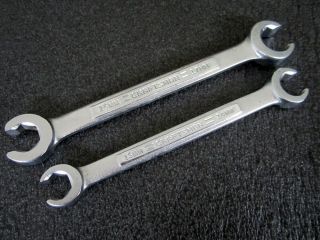 Vintage Craftsman 2pc Metric Flare Nut Wrench 44177 44178 Made In Usa