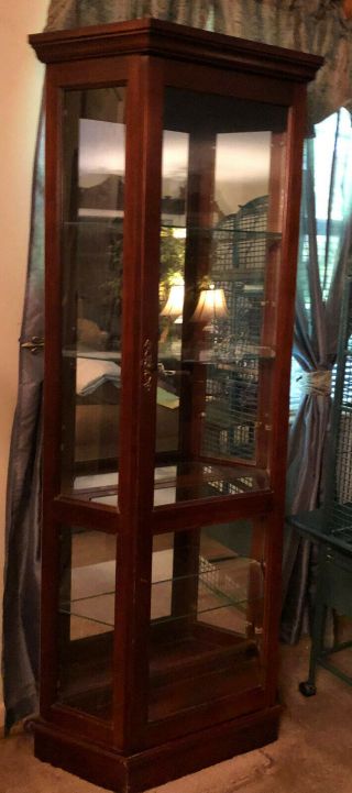 Wl5033: Display Cabinet Wood And Glass Local Pickup