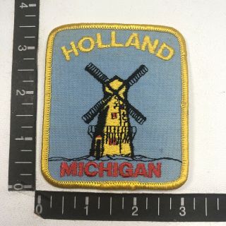 Vtg Embroidered Twill Giant Windmill Holland Michigan Sew - On Patch 07g