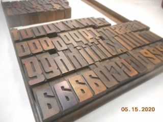 Printing Letterpress Printer Block Antique Wood Alphabet Gothic Font Print Cut 2
