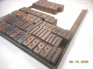 Printing Letterpress Printer Block Antique Wood Alphabet Gothic Font Print Cut 3