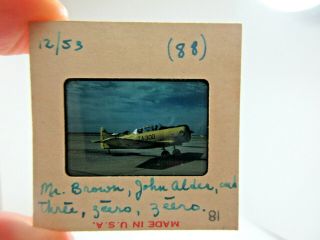 1953 Usaf Yellow North American Aviation T - 6 Texan Training Aircraft Photo Slide
