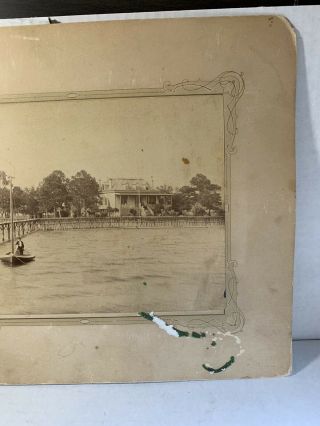 Vintage Antique 1880’s OCEAN SPRINGS MISSISSIPPI Mounted Photo Boat Gulf Coast 3