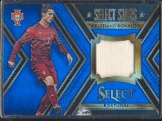 2015 - 16 Panini Select Stars Cristiano Ronaldo Blue Parallel Jersey Patch /99