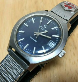 Vintage Elgin Swiss Cal.  905 Mens 17j Self - Wind Automatic Mechanical Watch Hours