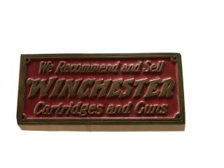 Antique/vintage Winchester Guns Brass Showcase Plate