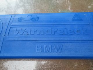 Vintage Bmw Warning Triangle Roadside Safety Sign Warndreich W/case