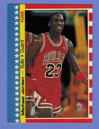1987 - 88 Fleer Sticker 2 Michael Jordan Set Break - Chicago Bulls Nba.  4769