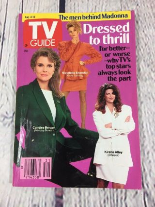 Vintage 1990 August 4 - 10 Tv Guide - Candice Bergen Alley Sheridan On Cover