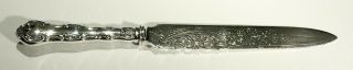 Birks Sterling Silver Pompadour Wedding Cake Serving Knife Scroll 1950 Exc Cond