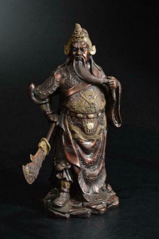 U4035: Japanese Xf Copper Busho - Shaped Statue Sculpture Ornament Figurines