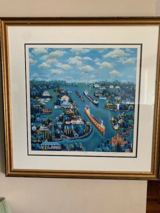 Vintage - Judith Lunt Small - The Bridge - Limited Edition Print - Signed - Matted - Framed