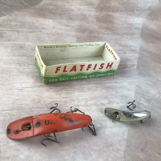 Vintage Helin U20 And F - 7 Flatfish Fishing Lure