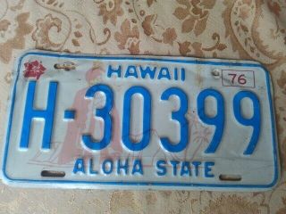 1976 Hawaii Aloha State King Kamehameha License Plate H - 30399