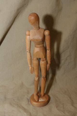 Vintage 12.  5 " Artist Designer Dressmaker Jointed Miniature Mannequin Human Form
