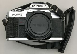 Vintage Minolta X - 370 Film Camera Black Body Only Fast Ship H10