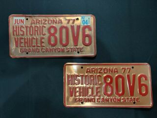 Arizona Historic License Plate - Copper Finish 80v6