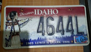 Discover Idaho License Plate 1803 Lewis & Clark 1806 - Junkyard Find