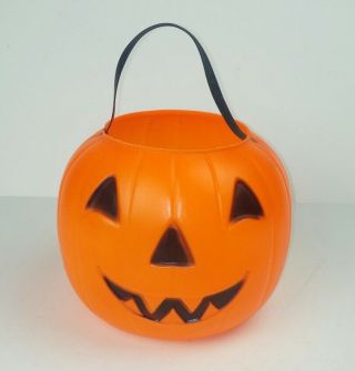 Empire Plastic Pumpkin Bucket Blow Mold Trick Or Treat Vintage 1980 Halloween