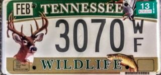 Wildlife Tennessee License Plate Buck Goose Fish