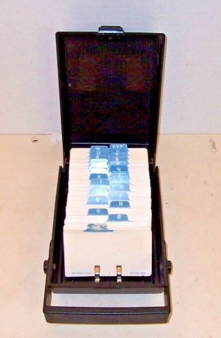 Rolodex Rc - 24 Vintage Covered Card File W/ Handle & 300 2¼ " X 4 " Cards A - Z Tabs