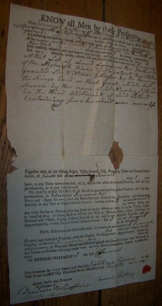 1796 Antique Land Indenture Deed Document Norway Herkimer Ny Jeremiah Smith