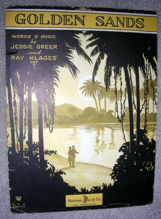1930 Golden Sands Vintage Sheet Music By Jessie Greer & Ray Klages